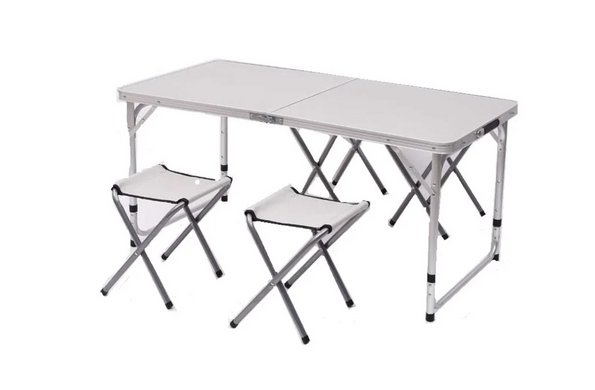 Розкладний стіл - валіза з 4 стільцями Folding Table для пікніка, риболовлі, дачі, 120х60 см