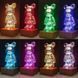 Светильник Медведь 3D светодиодный &middot; Ночник RGB разноцветный &middot; Настольная USB лампа для детской комнаты