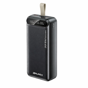 Мобільна зарядка Power Bank AWEI PA12 30000mAh 22.5W &bull; Павербанк зі швидкою зарядкою PD/QC 3.0 та LED дисплеєм