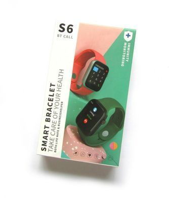 Розумний годинник S6 Bluetooth Call Смарт трекер фітнес-браслет ∙ Лічильник кроків, вимірювання пульсу, тиску, температури тіла ∙ Виклик по Bluetooth ∙ Відтворення музики