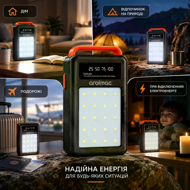 Power Bank Aroimac 56-68 80000 mAh черный &bull; Внешний аккумулятор Aroimac 56-68 80000 mAh с LED-фонарем и цифровым индикатором