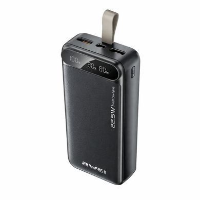 Мобильная зарядка Power Bank AWEI PA12 30000mAh 22.5W &bull; Повербанк с быстрой зарядкой PD/QC 3.0 и LED дисплеем