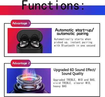 Беспроводные Bluetooth-наушники MDR HBQ SE6 TWS ∙ Наушники TWS HBQ SE6 беспроводные легкие кристально чистый звук