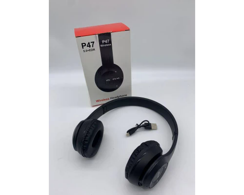 Бездротові Bluetooth навушники P-47 з мікрофоном &bull; Накладна гарнітура Wireless P-47 для телефону, музики, спілкування та щоденного використання