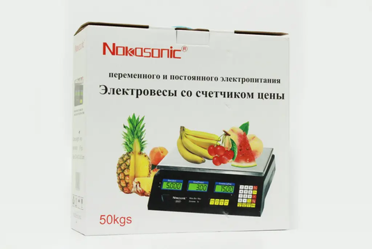 Весы для магазина NK-50kg 4V Nokasonic с подсветкой и аккумулятором &bull; Надежные торговые весы для магазинов и кафе