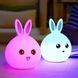 Дитячий світильник &ndash; нічник Зайчик LED Rabbit Soft Touch силіконовий із вбудованим акумулятором ∙ 7 режимів свічіння