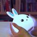 Дитячий світильник &ndash; нічник Зайчик LED Rabbit Soft Touch силіконовий із вбудованим акумулятором ∙ 7 режимів свічіння