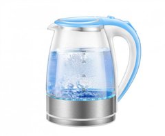 Электрический чайник Goldteller MG-07 BLUE стеклянный электрочайник с подсветкой воды, 1.8 л