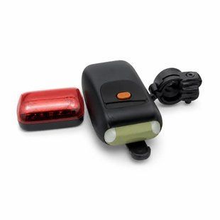 Велофонарь X-Balog BL-908 COB со стоп-сигналом &bull; Комплект велосипедных фонарей: передняя фара с COB-светодиодом и задний фонарь на 5 LED для поездок в темное время суток
