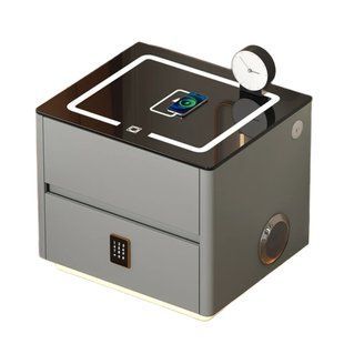 Смарт-прикроватная LED-тумба с беспроводной зарядкой, кодовым замком и Bluetooth ∙ Тумбочка QYJXF02 для дома
