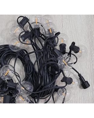 Світлодіодна гірлянда 10 метрів 20 LED MA716 &bull; Вулична декоративна гірлянда статичного світіння з живленням 220В і сонячною панеллю для саду, двору та тераси