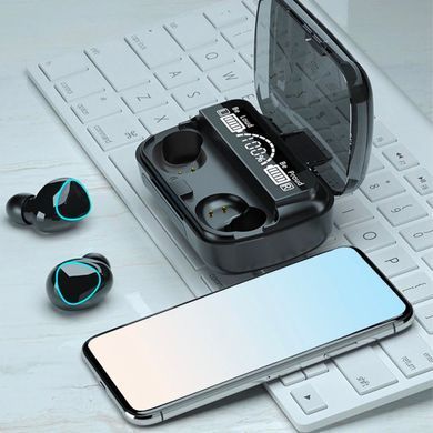 Беспроводные наушники M10 TWS с микрофоном &bull; Bluetooth вкладыши для Android и iOS в зарядном кейсе для музыки, звонков и повседневного использования