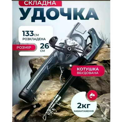 Удочка AND5979 133 см с катушкой &bull; Складная рыболовная удочка Fishing Rod 133 см для любительской рыбалки, поездок и отдыха