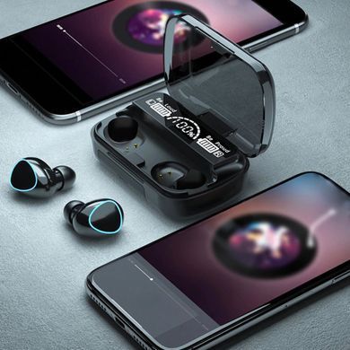 Беспроводные наушники M10 TWS с микрофоном &bull; Bluetooth вкладыши для Android и iOS в зарядном кейсе для музыки, звонков и повседневного использования
