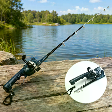 Удочка AND5979 133 см с катушкой &bull; Складная рыболовная удочка Fishing Rod 133 см для любительской рыбалки, поездок и отдыха