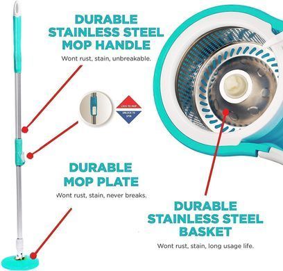 Швабра с ведром вращающаяся на 360&deg; Rotary Mop Wash X ∙ Турбо-швабра 360&deg; Rotary Mop Wash X с отжимом