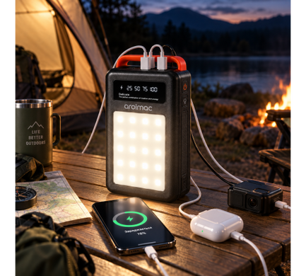 Power Bank Aroimac 69-88 100000 mAh черный &bull; Внешний аккумулятор Aroimac 69-88 100000 mAh с LED-фонарем и цифровым индикатором