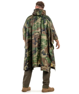 Дождевик Raincoat Камуфляж D -1 &bull; Тактичний дощовик камуфляж плащ-намет пончо з капюшоном