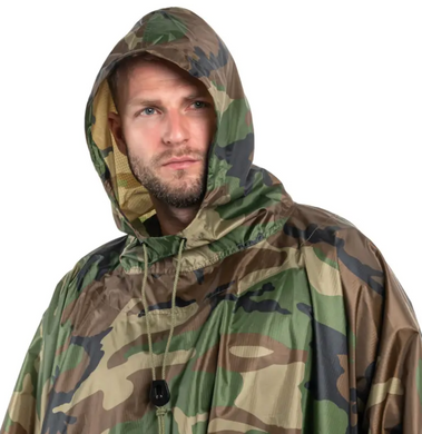 Дождевик Raincoat Камуфляж D -1 &bull; Тактичний дощовик камуфляж плащ-намет пончо з капюшоном