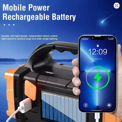 Акумуляторний LED ліхтар-лампа Hurry Bolt HB-2678 з Power Bank на сонячній батареї ∙ Мультифункціональний портативний ліхтар Hurry Bolt HB-2678