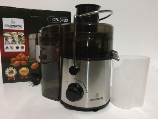 Электрическая соковыжималка Juicer CB 3402, Crownberg. Соковыжималка из нержавеющей стали Juicer CB 3402 PR5