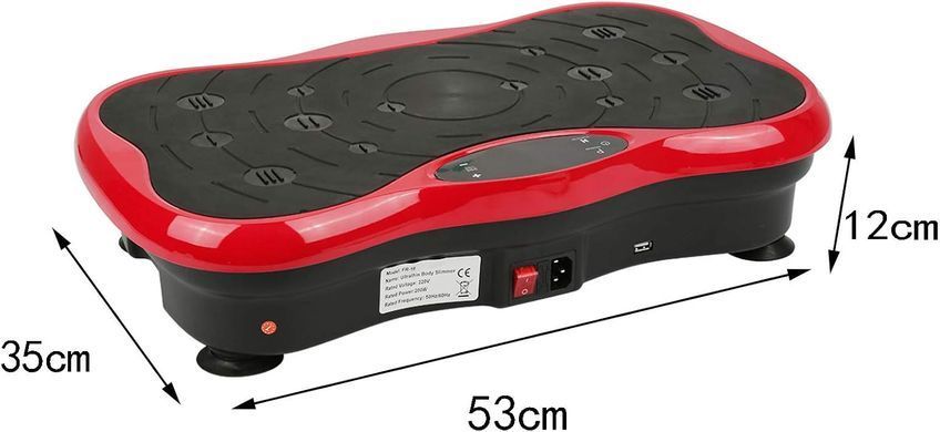 Віброплатформа для схуднення Minexo VIBRO SLIM SHAPER PRO RED з пультом ДУ та еспандерами ∙ Тренажер-віброплатформа VIBRO SLIM SHAPER PRO для занять спортом