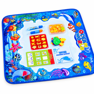 Акваковрик Aqua Magic Mat 100&times;80 см с водными маркерами &bull; Детский многоразовый коврик для рисования водой Aqua Magic Mat 100&times;80 см с исчезающими рисунками для творчества и развивающих игр