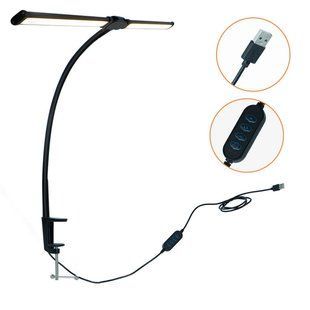 Настольная лампа светодиодная двойная LED на струбцине Double Lamp &bull; Двойная светодиодная настольная лампа