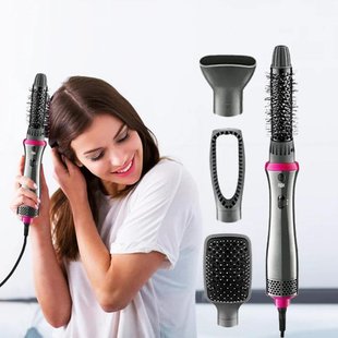 Многофункциональная расческа с горячим воздухом VGR V-408 Hair Dryer Hot Air Style Профессиональный стайлер для укладки волос Фен-щетка 4 в 1