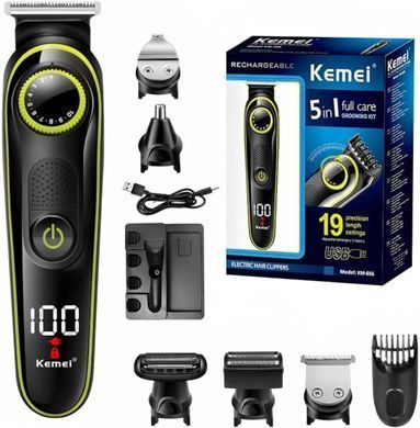 Машинка для стрижки 5в1 Kemei KM-696 для волос ∙ Универсальный триммер Kemei KM-69 для волос и бороды