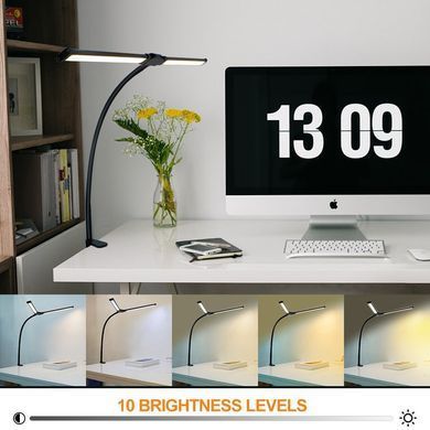 Настольная лампа светодиодная двойная LED на струбцине Double Lamp &bull; Двойная светодиодная настольная лампа