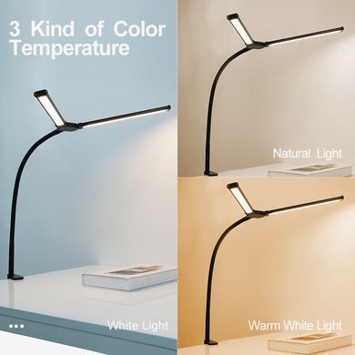 Настольная лампа светодиодная двойная LED на струбцине Double Lamp &bull; Двойная светодиодная настольная лампа