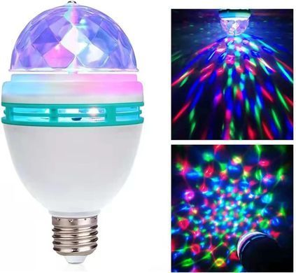 Диско лампа Ball RHD-15 LY 399 &bull; Світлодіодна обертова диско-лампа Ball RHD-15 LY 399 E27 RGB для вечірок і свят
