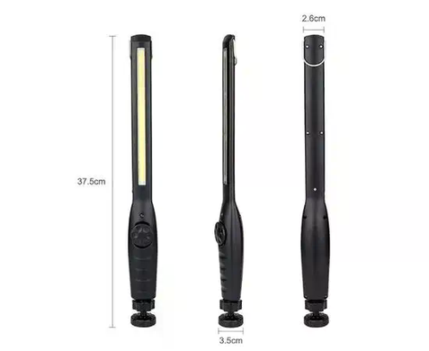 Фонарь BAILONG BL-821 COB с магнитом &bull; Аккумуляторный светодиодный фонарик с USB-зарядкой, клипсой и широким боковым светом
