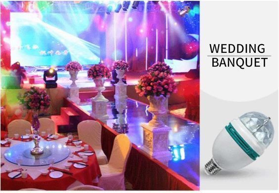 Диско лампа Ball RHD-15 LY 399 &bull; Світлодіодна обертова диско-лампа Ball RHD-15 LY 399 E27 RGB для вечірок і свят