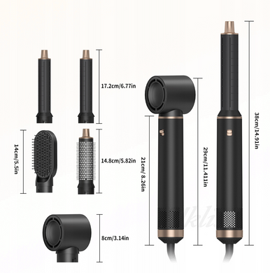 Фен-расческа Hot Air Comb &bull; Фен 5в1 автоматические вращающиеся щипцы для завивки и выпрямления волос