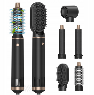 Фен-расческа Hot Air Comb &bull; Фен 5в1 автоматические вращающиеся щипцы для завивки и выпрямления волос