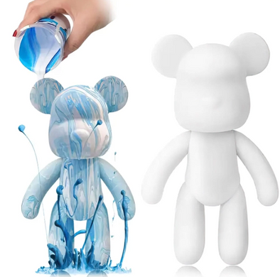 Флюїдне ведмежа Fluid Bear Bearbrick з фарбами · Набір для творчості DIY Мишка Зроби сам, 23 см