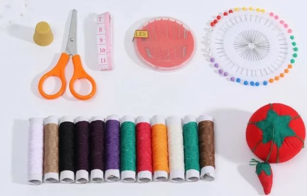 Компактний набір для шиття Insta Sewing Kit tasy ∙ Швейний набір для дому ∙ Нитки / голки / шпильки / ножиці / сантиметр / наперсток