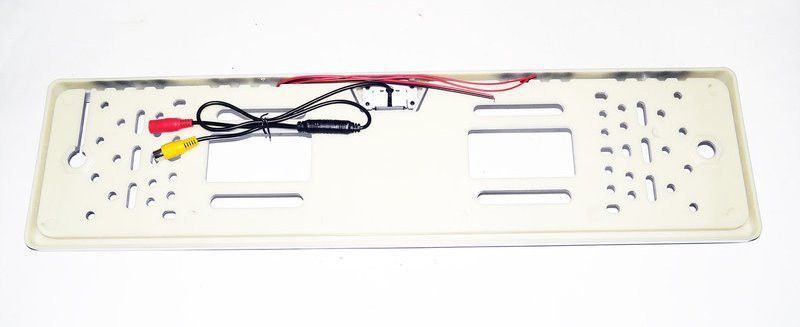 Камера заднего вида в авто номерной рамке с 4 LED подсветкой Silver PR4