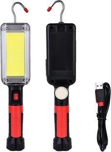Фонарь аккумуляторный для СТО 20Вт, USB, WOW ZJ-8859 COB с магнитом и крючком 88597 ∙ Аккумуляторный фонарь WOW ZJ-8859 COB для автосервиса и мастерской