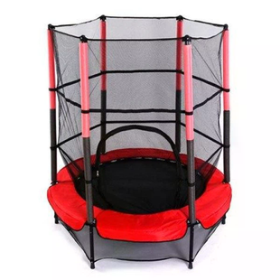 Дитячий батут Just Fun 140&times;160 см червоний із внутрішньою захисною сіткою &bull; Батут-манеж Just Fun для дітей, дому, дачі, вулиці та активних ігор червоний