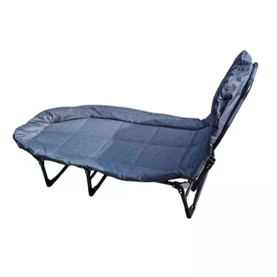 Шезлонг раскладной 66&times;200 см синий &bull; Садовый пляжный лежак 66&times;200 см для дачи кемпинга отдыха на природе и террасы