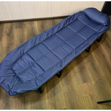 Шезлонг раскладной 66&times;200 см синий &bull; Садовый пляжный лежак 66&times;200 см для дачи кемпинга отдыха на природе и террасы