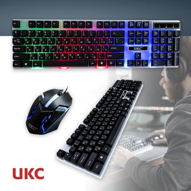 Ігровий комплект Геймерська клавіатура з RGB підсвіткою + Миша COMBO GAMER K01