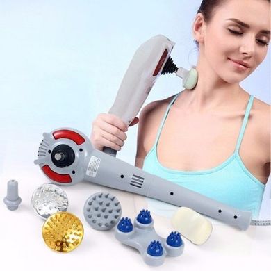 Ручной вибрационный массажер универсальный для всего тела Maxtop Magic Massager 8 в 1 Вибромассажер с инфракрасным излучением и насадками