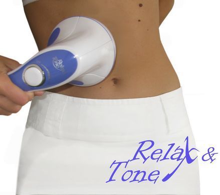 Ручной массажер Relax and Tone Антицеллюлитный вибромассажер для тела, рук и ног, 4 насадки