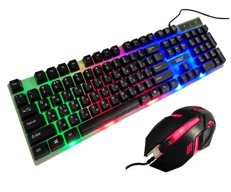 Ігровий комплект Геймерська клавіатура з RGB підсвіткою + Миша COMBO GAMER K01