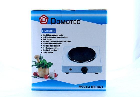 Настільна електроплита Domotec MS-5821 на одну конфорку дискова електрична плитка