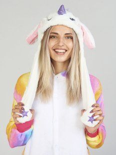 Шапка &ndash; кигуруми Единорог с двигающимися ушками Kigurumi